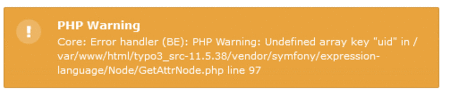 PHP-uid-Warnung im Backend