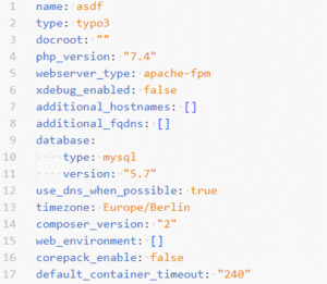 Die config.yaml im .ddev-Verzeichnis