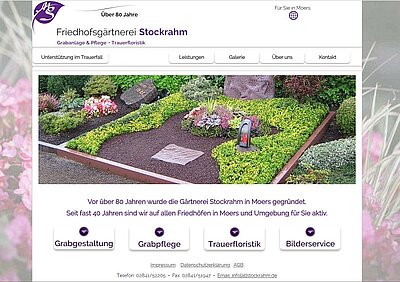 Der Internet-Auftritt der Friedhofsgärtnerei Stockrahm